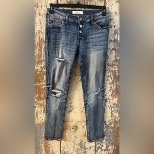 Kancan jeans Button Fly distressed skinny jeans size 7/27 style KC5118D